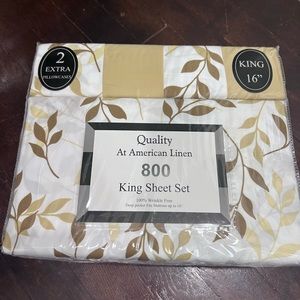 COPY - King Bed sheet Set. - white with floral design